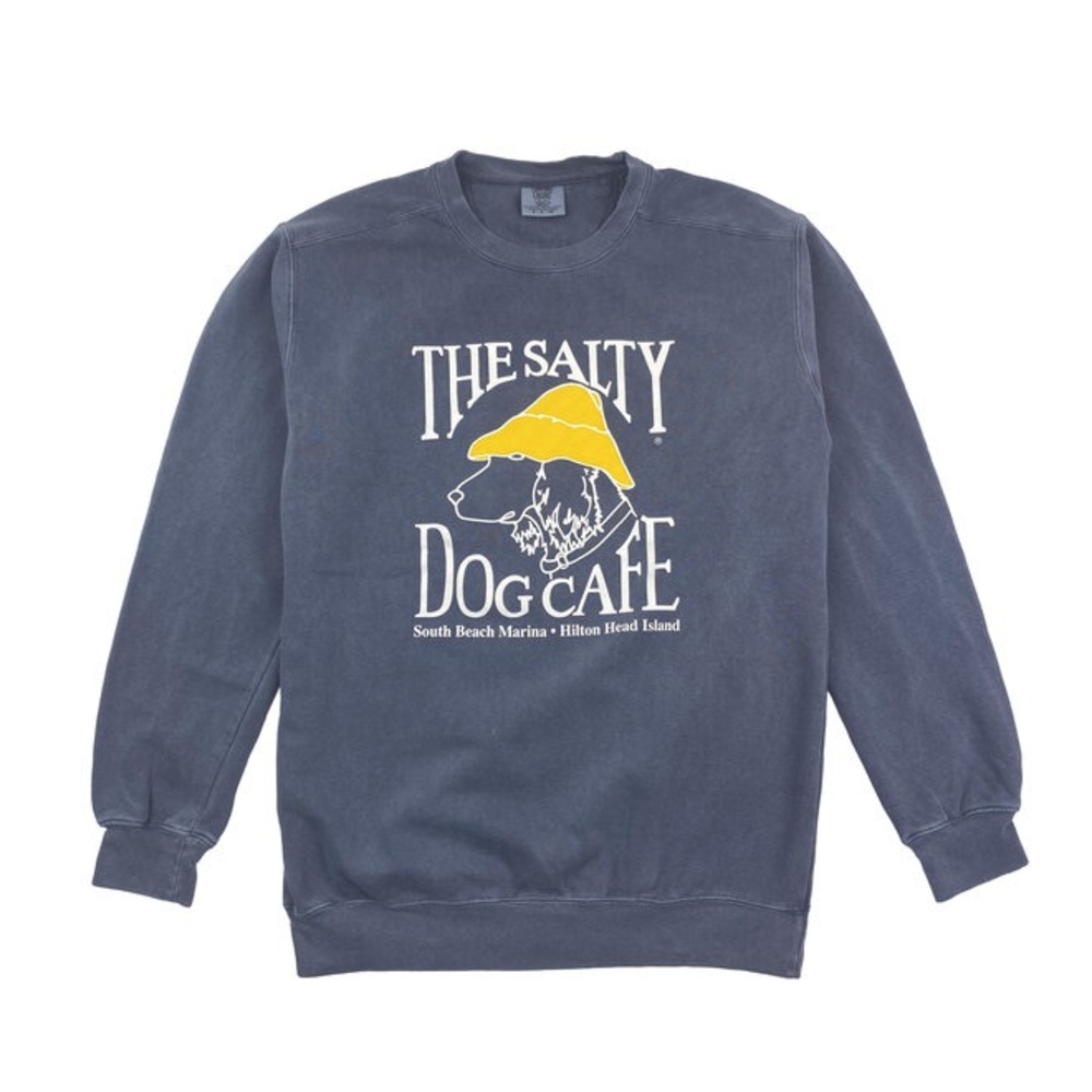 Comfort Colors Navy Blue 'The Salty Dog Cafe' Crew Neck Sweatshirt